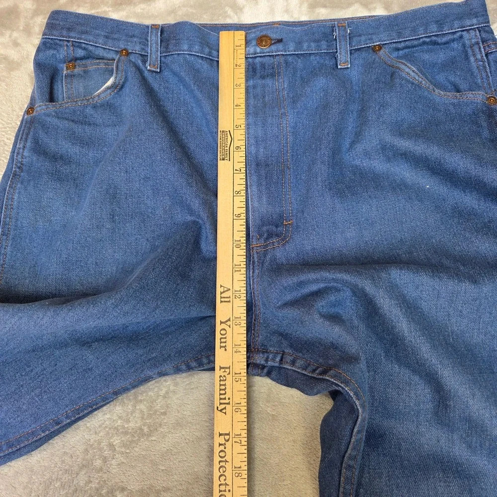 Vintage Rustler Mens Blue Denim Jeans Straight Leg Western Workwear 41x31
